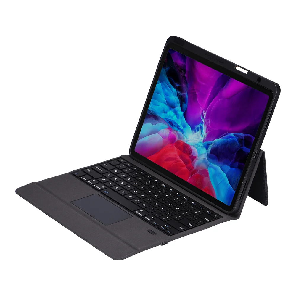 

Light Weight Ultra Slim Soft Wireless Trackpad Keyboard For Pro 12.9" Case 2020 & 2018 With Pencil Holder Magic Keyboard Smart K