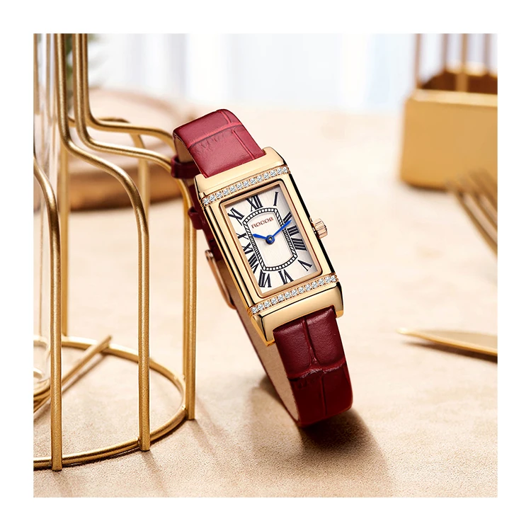 

Watch With Genuine Leather Waterproof Ladies Quartz Wrist Watch For Women Wristwatches R0239L