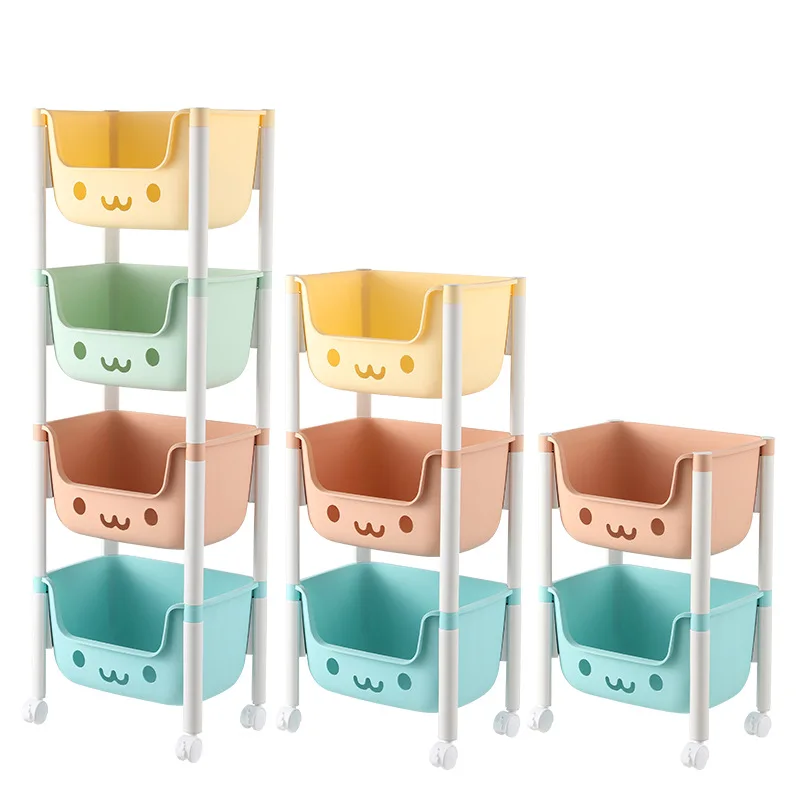 

Children's toys storage rack landing multilayer foldable finishing baby bookshelf plastic shelf