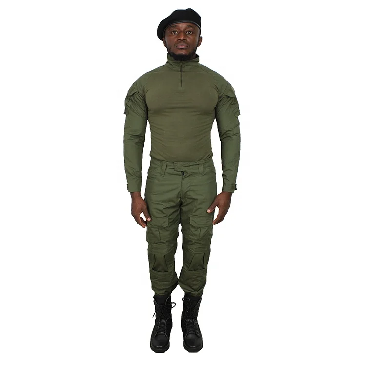 

oem army tactical combat suit men military uniform green camo military outdoor army tactical uniform frog suit, Army green