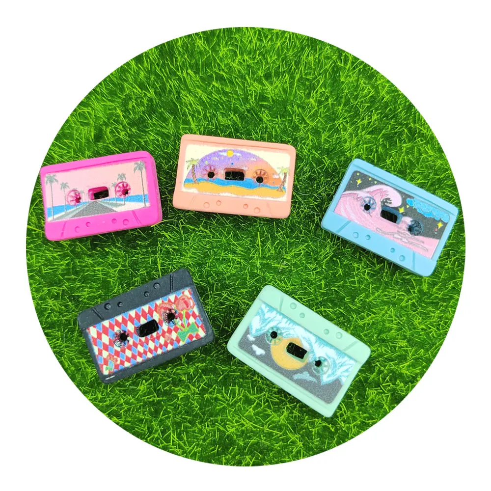 

100Pcs Colorful Mini Resin Soundtrack Music Flatback Cabochons Miniature Pattern Applique Ornaments Crafts Scrapbooking DIY