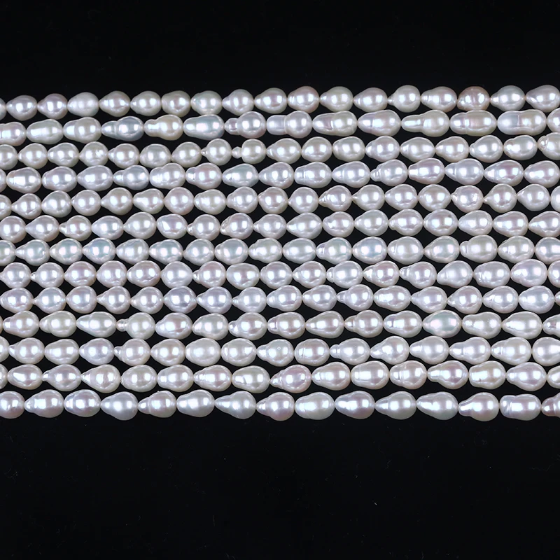 

Chinese Akoya AA Drop freshwater pearl teardrop strands, White