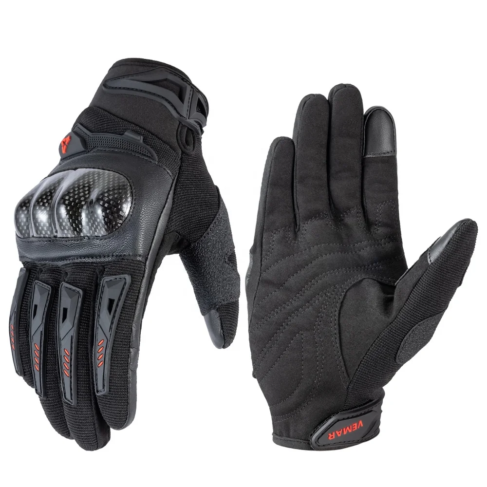 VEMAR Summer New Motorcycle Gloves Hard Knuckle Cycling MTB Racing Riding Men Women Moto Glove Carbon Fiber Protective Gear