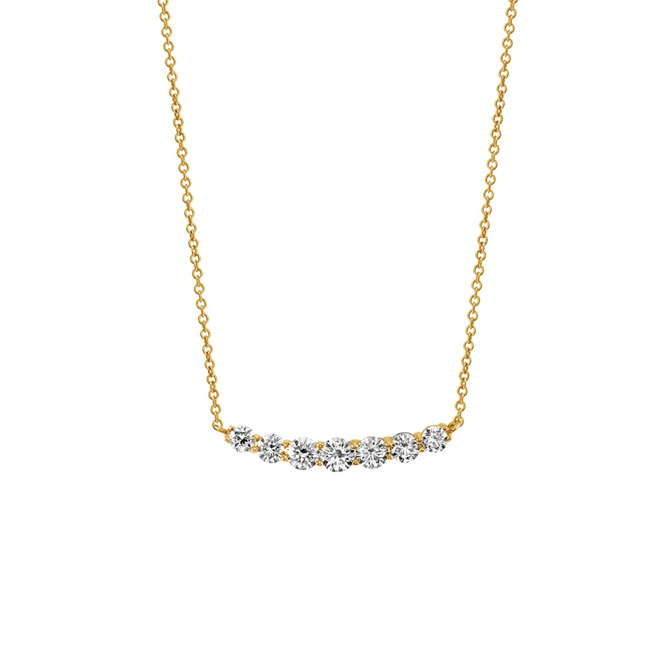 

silver women jewelry hot sale 14k gold plated fashion necklace 925 sterling silver diamond classic curve pendant necklace