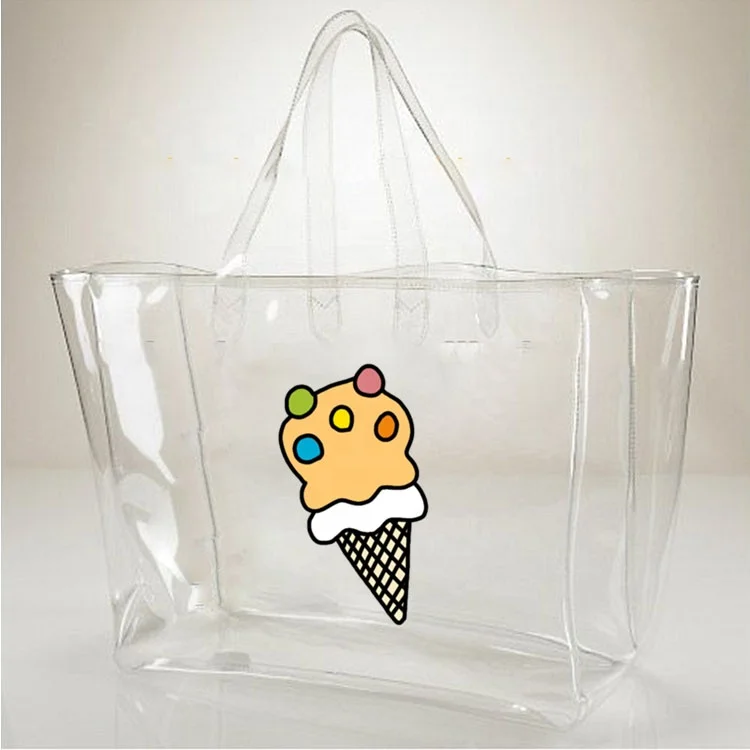 

clear transparent PVC tote shoulder handbag see through tote bag
