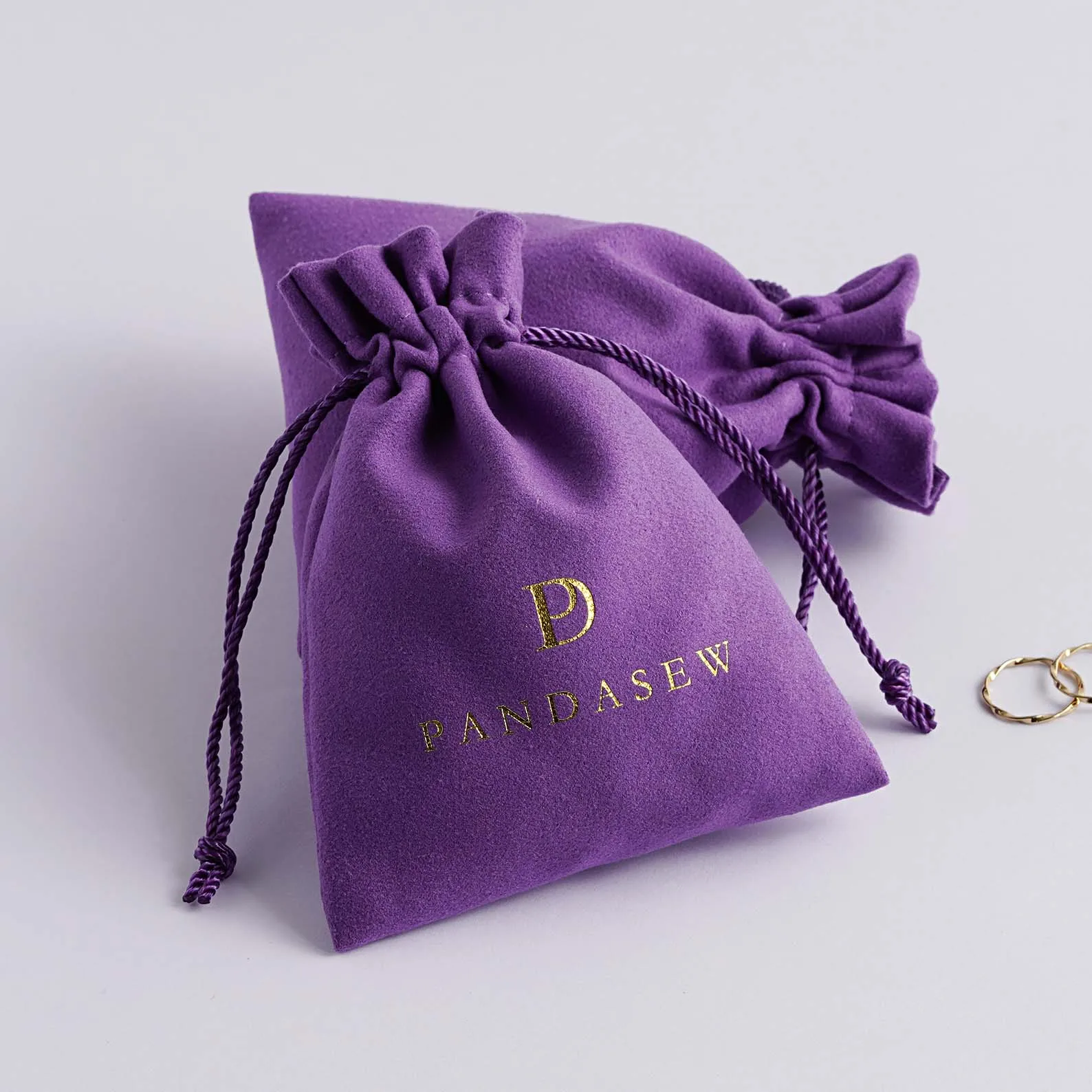 

PandaSew Suede Velvet Drawstring Pouch Bag for Necklace Barcelet Earrings Rings Watch Gift Jewelry Pouch, Customized color