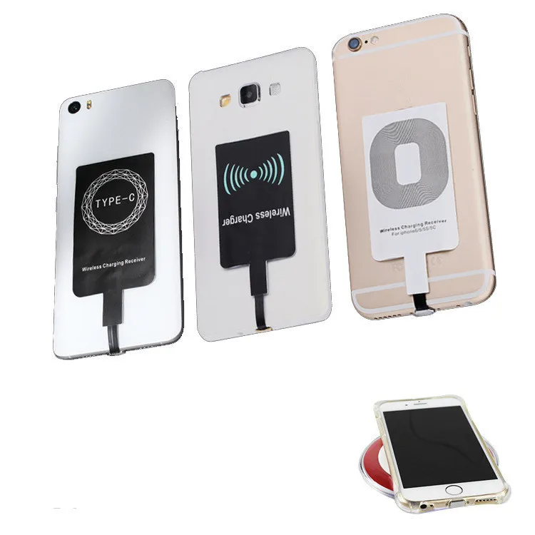 

Universal cell phone Qi wireless Charger Adapter micro USB V8 Type c wireless charger receiver module For iphone Samsung Huawei