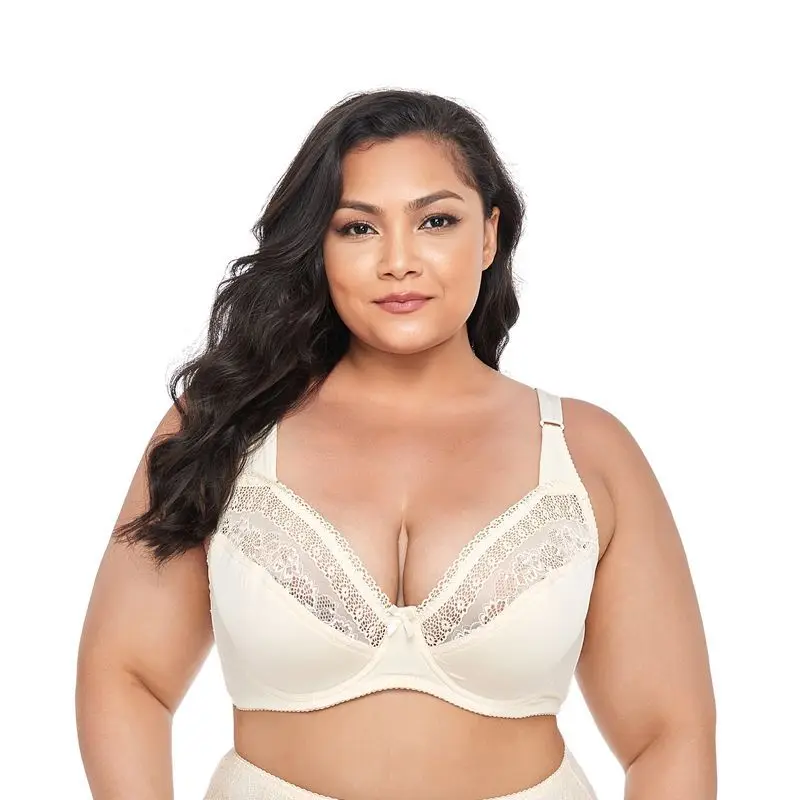 

plus size ladies bras Full Cup Brassiere Cotton Breathable Ladies Girls Sexy Seamless Women Plus Size Bra, Picture color