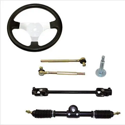 

Set of Go Kart Steering Wheel Assembly 110CC Tie Rod RACK Adjustable Shaft Great