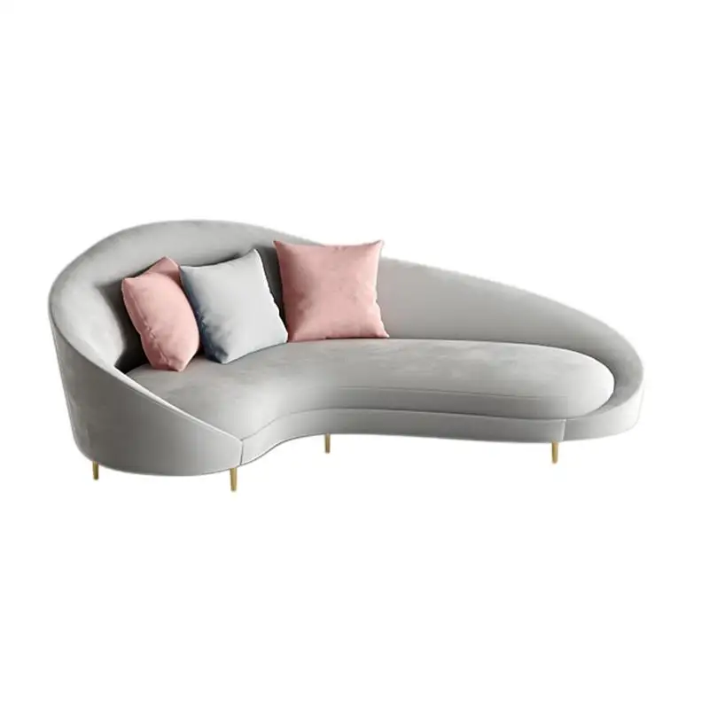Nordic marble light luxury style living room plush texture small sofa modern partysu