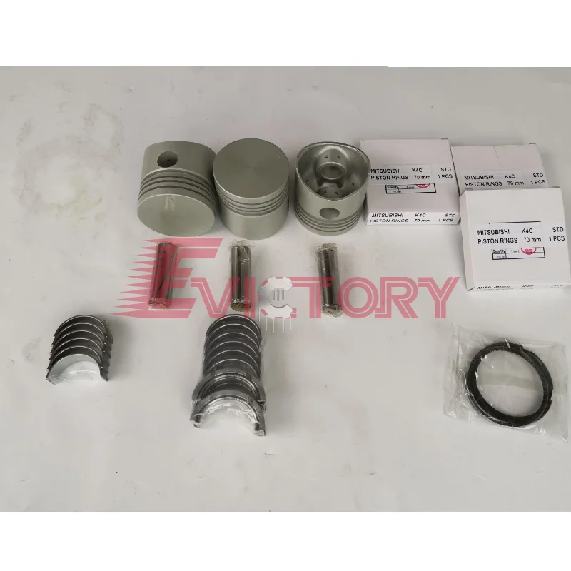 

For Mitsubishi K3C rebuild overhaul kit piston ring cylinder gasket bearing set