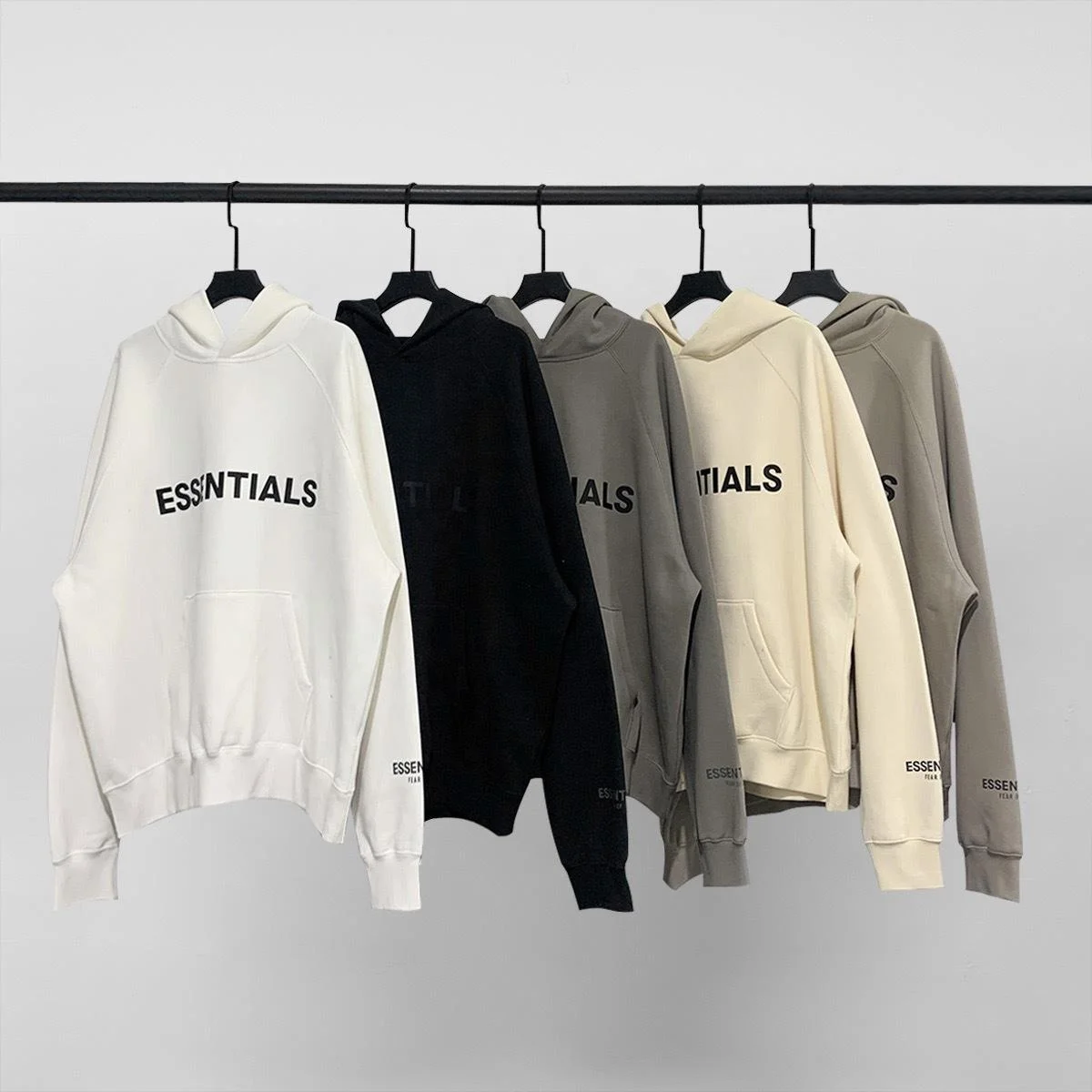 

High Street FEAR OF GOD ESSENTIALS New Double-line FOG Sweater Coat Trendy Logo Reflective Letters Loose Fashion Hoodies