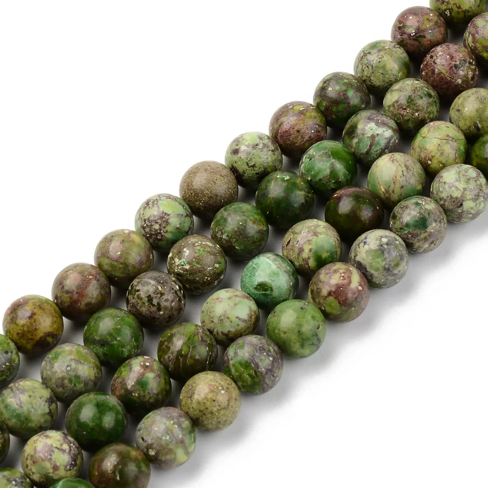 

PandaHall 8mm Dyed Heated Round Green Natural Turquoise Beads