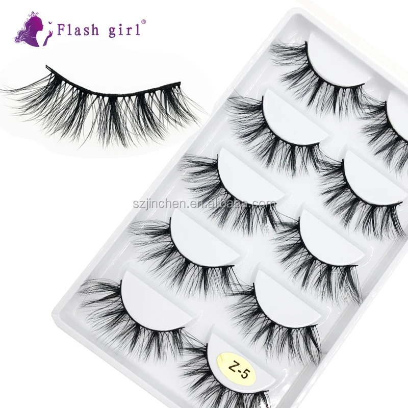 

Free Shipping Flash girl Z series Z05 5 pairs 100% handmade hot sale mink eyelashes