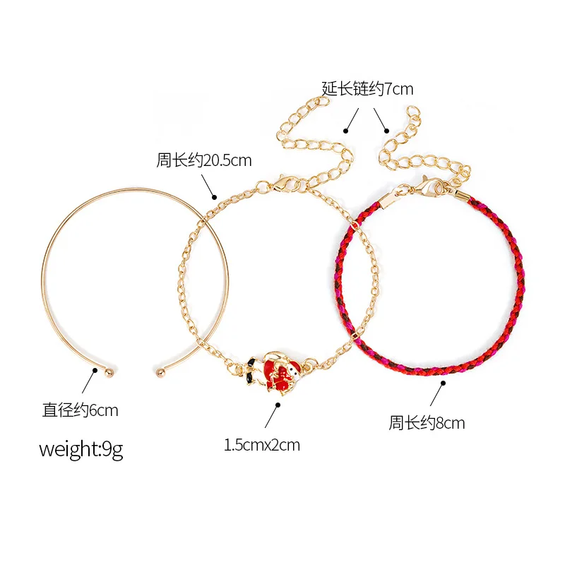 

santa wreath snowman sleigh bracelet new design gift multi-layered christmas bracelet, 5 color