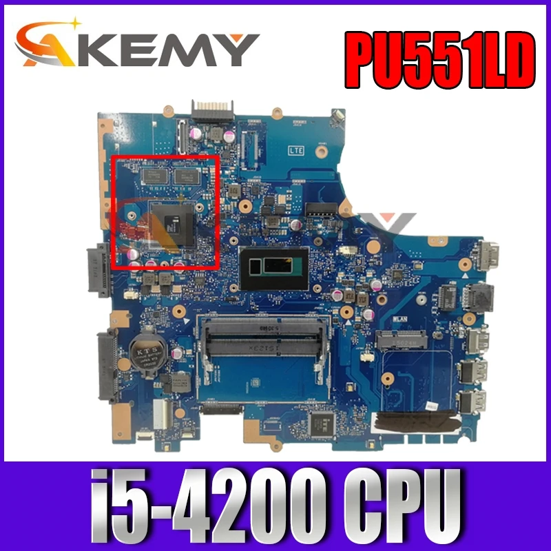 

PU551LD With i5-4200 CPU Mainboard REV 2.0 For ASUS PRO551L PU551L PU551LA Laptop Motherboard DDR4 Tested Well Free Shipping