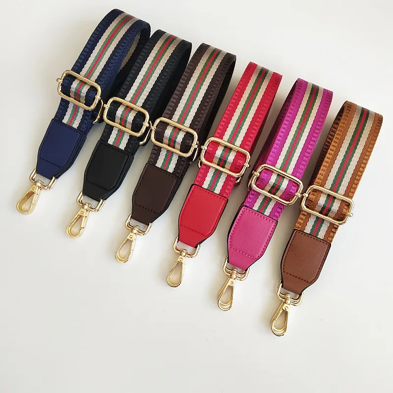 

3.8cm width stripe Printing Shoulder strap Crossbody bag belt handle nylon ribbon bag strap belt