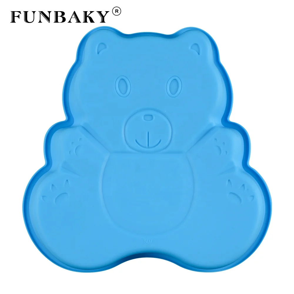 

FUNBAKY Baking silicone baking tools 3 D cute bear shape mousse cake silicone mold single large size silicone mold, Customized color