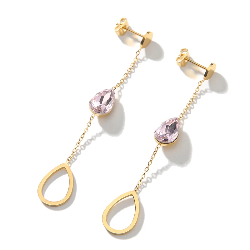 

Support Dropshipping Service Wholesale Tear Drop Gold Plated Earrings Jewelry For Women Gift, Gold color