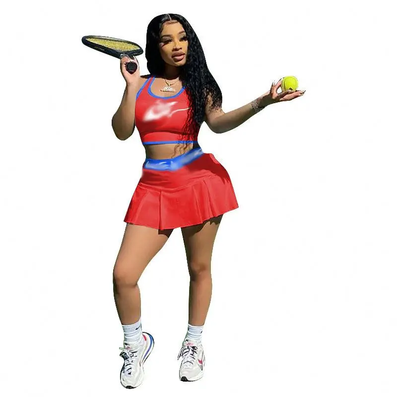 

Wholesales Solid Color Top and Bandage Trousers two piece set women clothing skirts