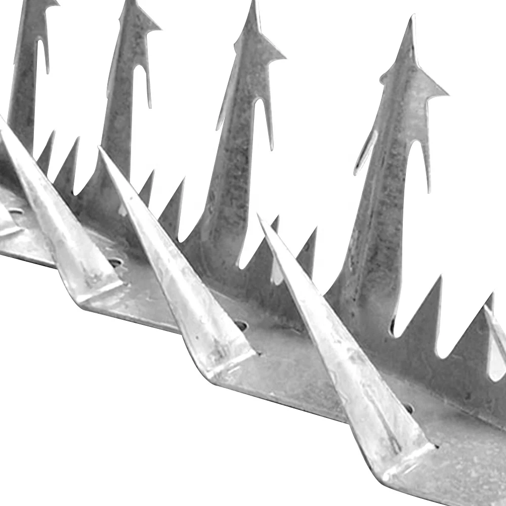 

1.25m length anti climb wall spikes fences - galvanized steel sheet and stainless steel materials