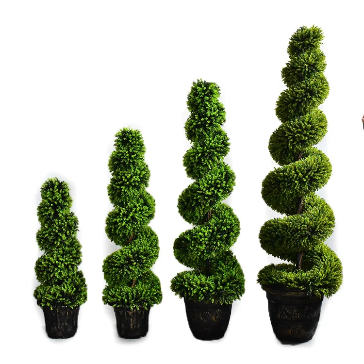 4 Feet New Style Large Artificial Spiral Trees Topiary Boxwood Trees