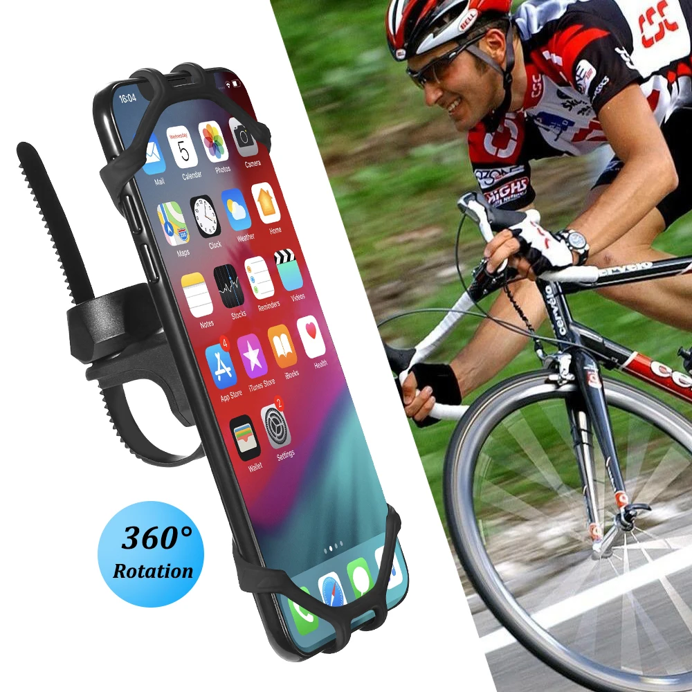 

Free Shipping 1 Sample OK 360 Degree Rotation Silicone Bicycle Handlebar Smart Phone Mount Bike Frame Mobile Phone Holder