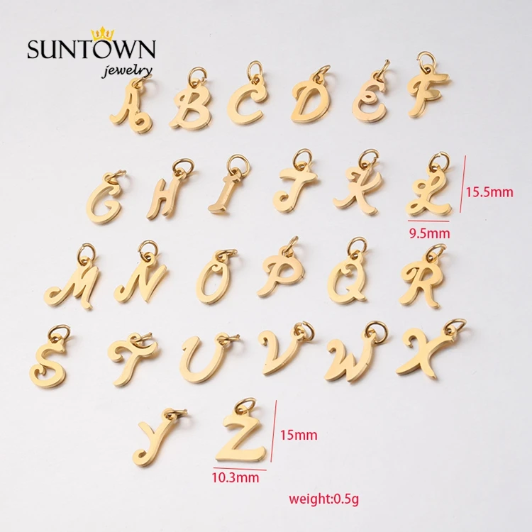 

wholesale stainless steel 26 English letters pendant metal charms for bracelet