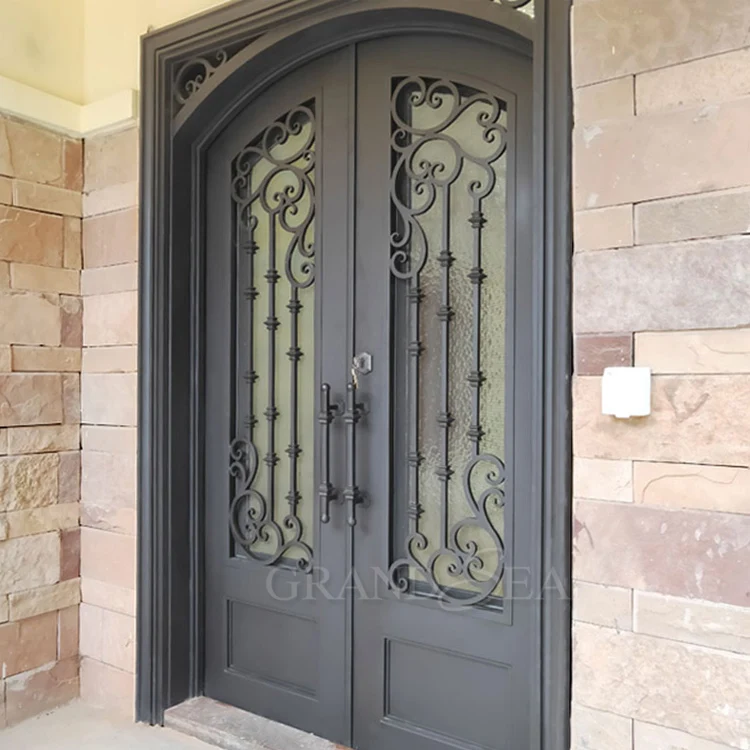 Modern Galvanized Cast Iron Entry Door Design Entrance Security Wrought ...