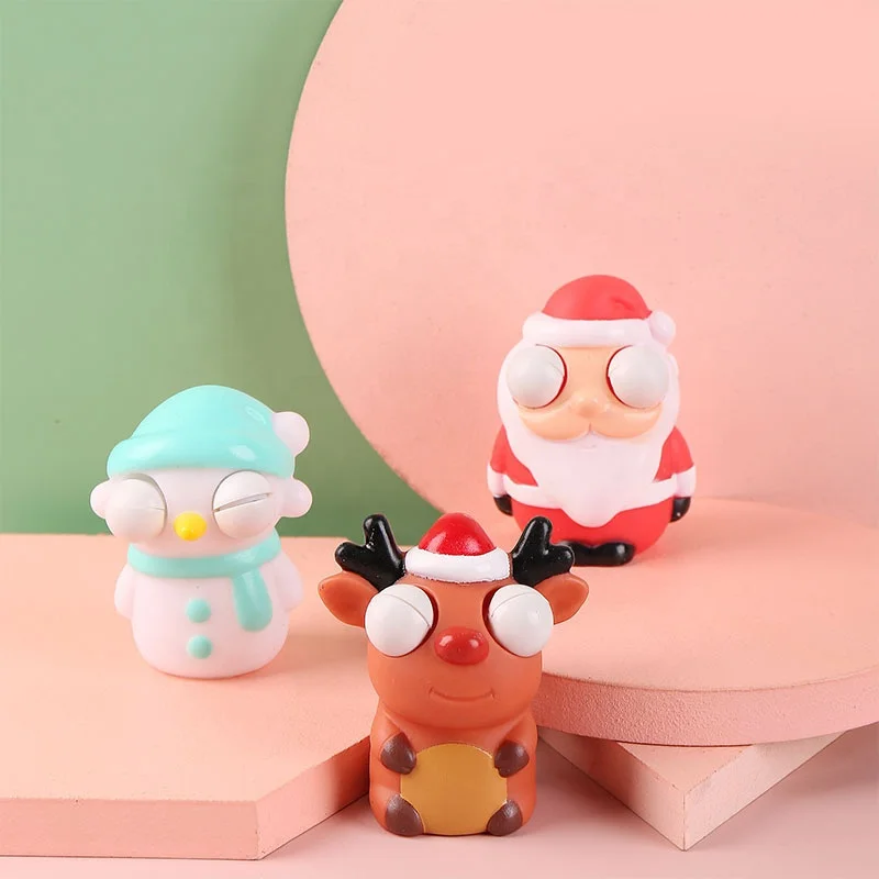 

Christmas gifts cartoon santa claus snowman elk decompression squeeze toys bubble