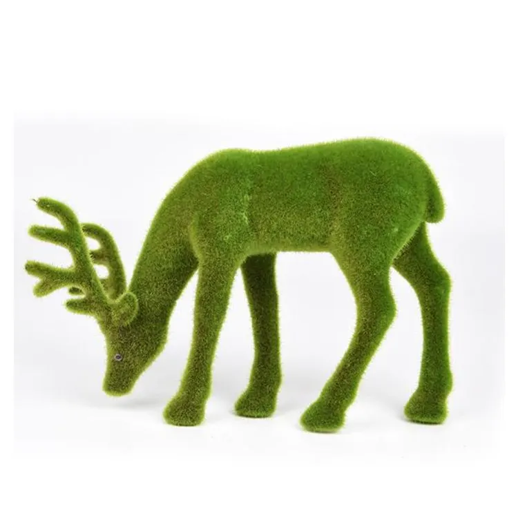 

Garden decoration grass animals deer , decorative artificial topiary moss covered reindeer easter