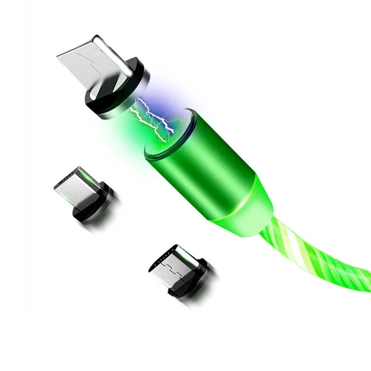 different type original led light  3in1 magnetic usb charging cable for iphone android and type c usb cable