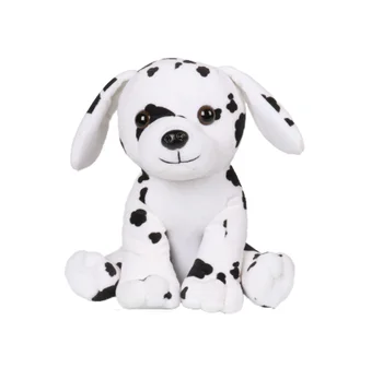 black and white stuffed dog