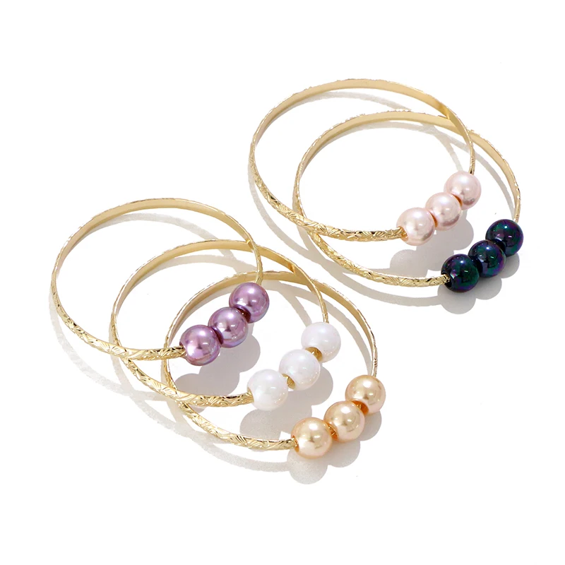 

Komi hawaiian pearl bangle bracelets 5 colors pearl bracelet gold plated polynesian hawaiian jewelry wholesale, As shown