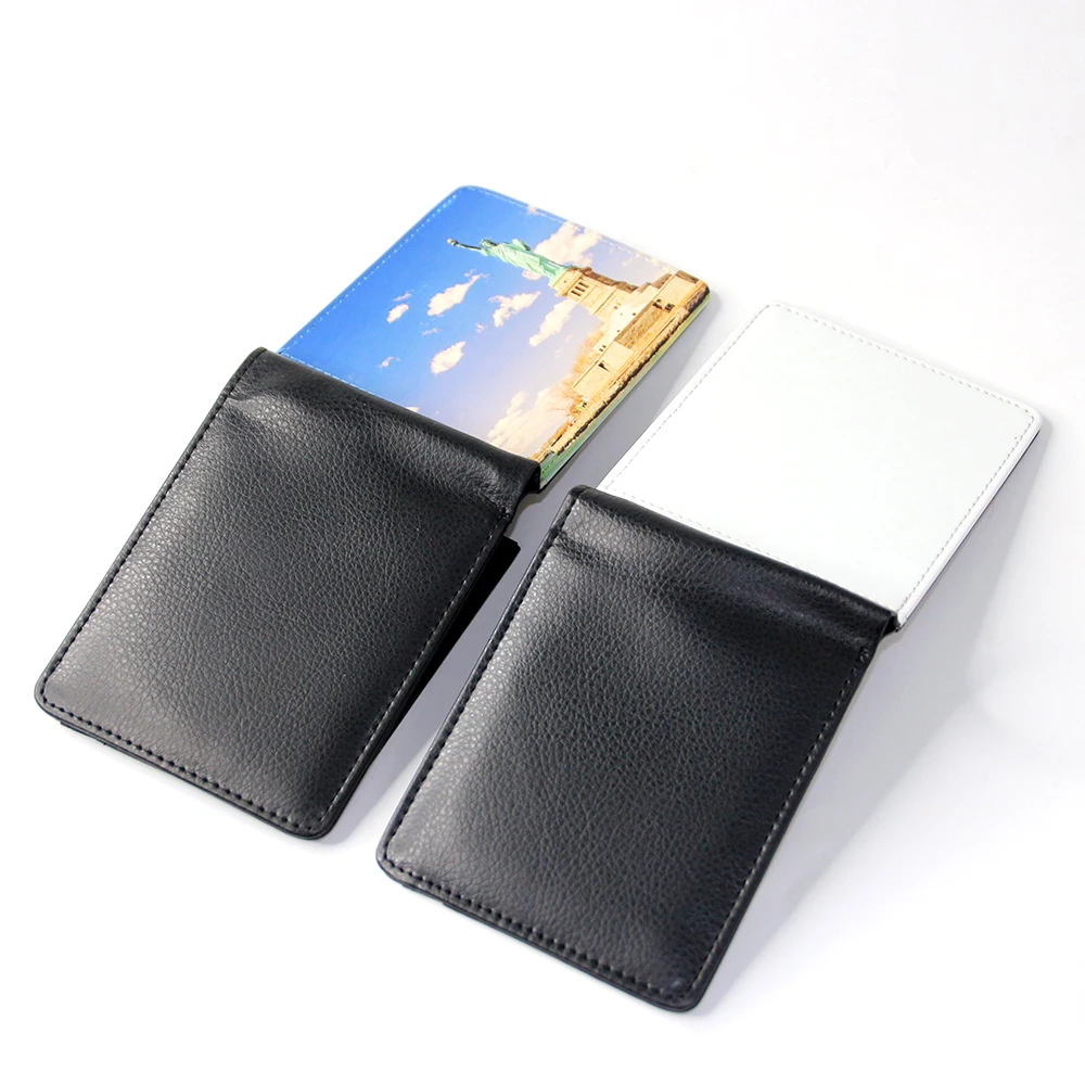 

Wholesale leather wallets men passport credit card wallet custom sublimation blank fashionable men purses, Black