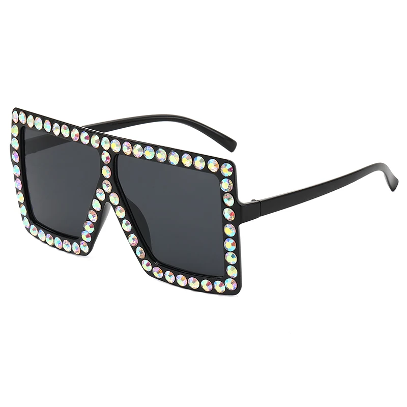 

Fashionable wholesale sunglasses 2021 oversize frame women China flexible diamond sunglasses