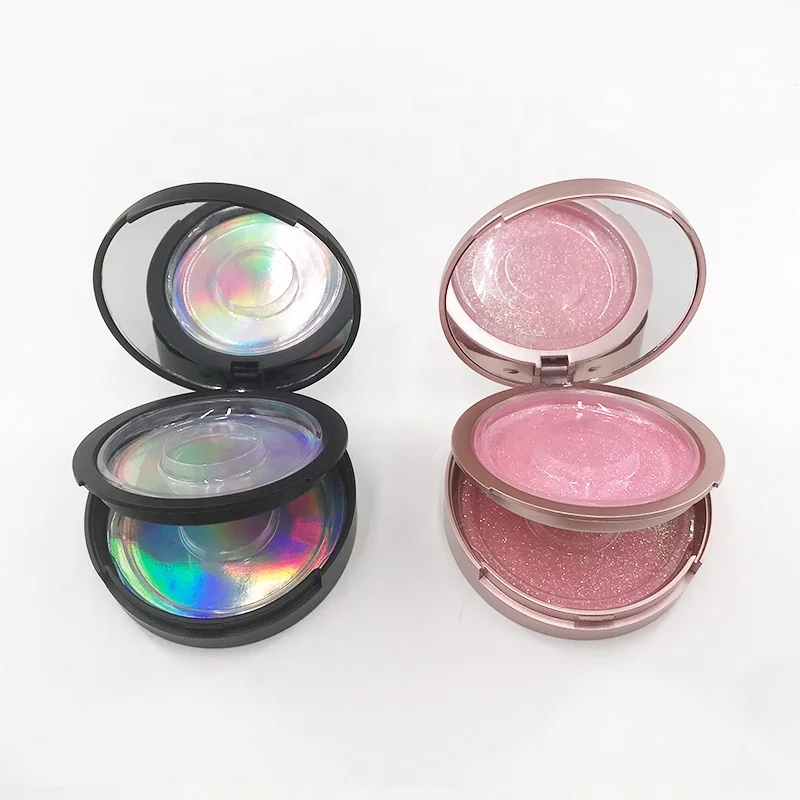 

Hot selling double-layer mirror round lashes box for 16mm-25mm mink lashes strip eyelash customized private logo empty packaging, As pics show