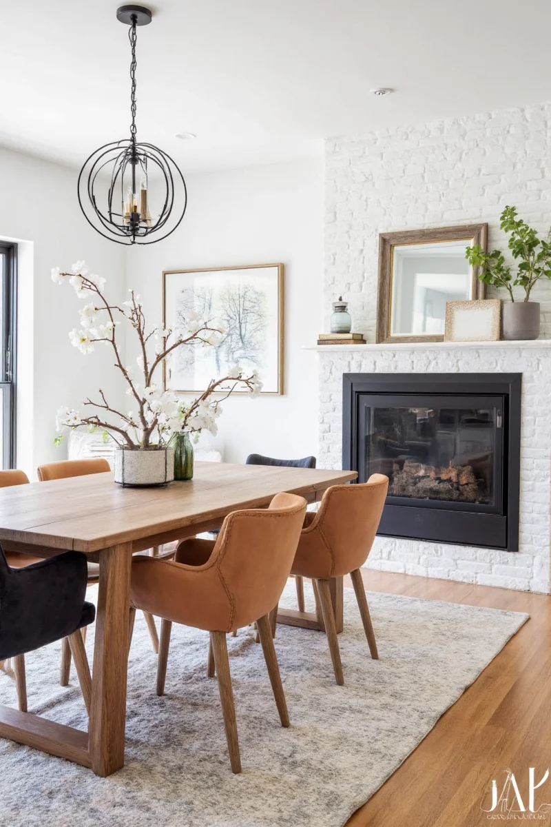 Tech-friendly living area in a ranch home with hidden wires and charging ports
