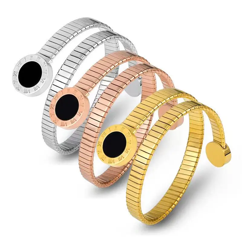 

BAOJIAYUAN Roman numeral Bracelet hot sale snake shaped Bracelet Stainless steel jewelry men's women's Bracelets