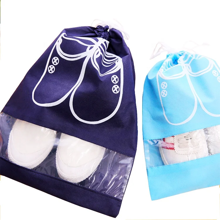 
High quality cheap custom logo drawstring waterproof shoe dust bag for travel 