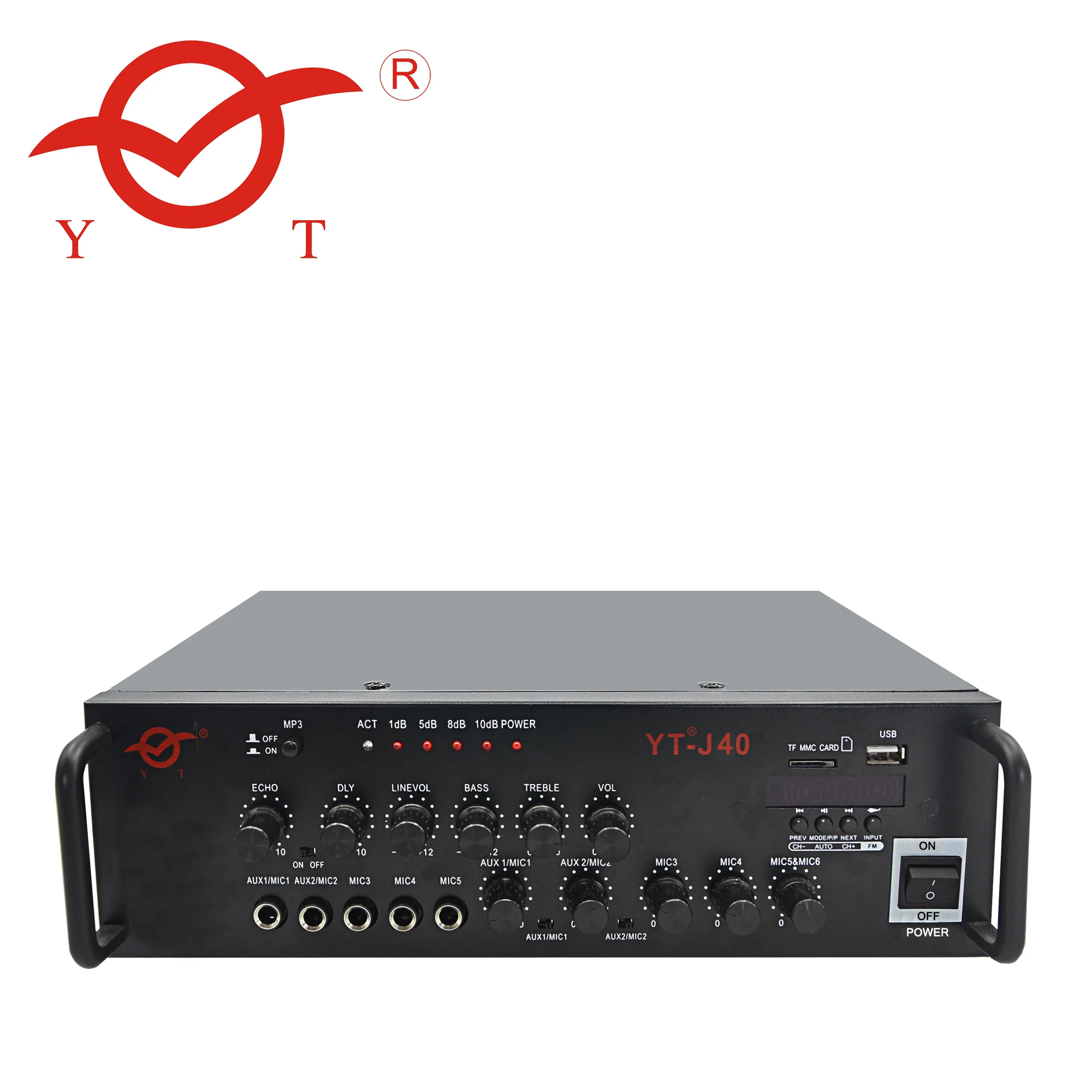 

YT-J40 fm public broadcast power mixer professional amplifier, Black