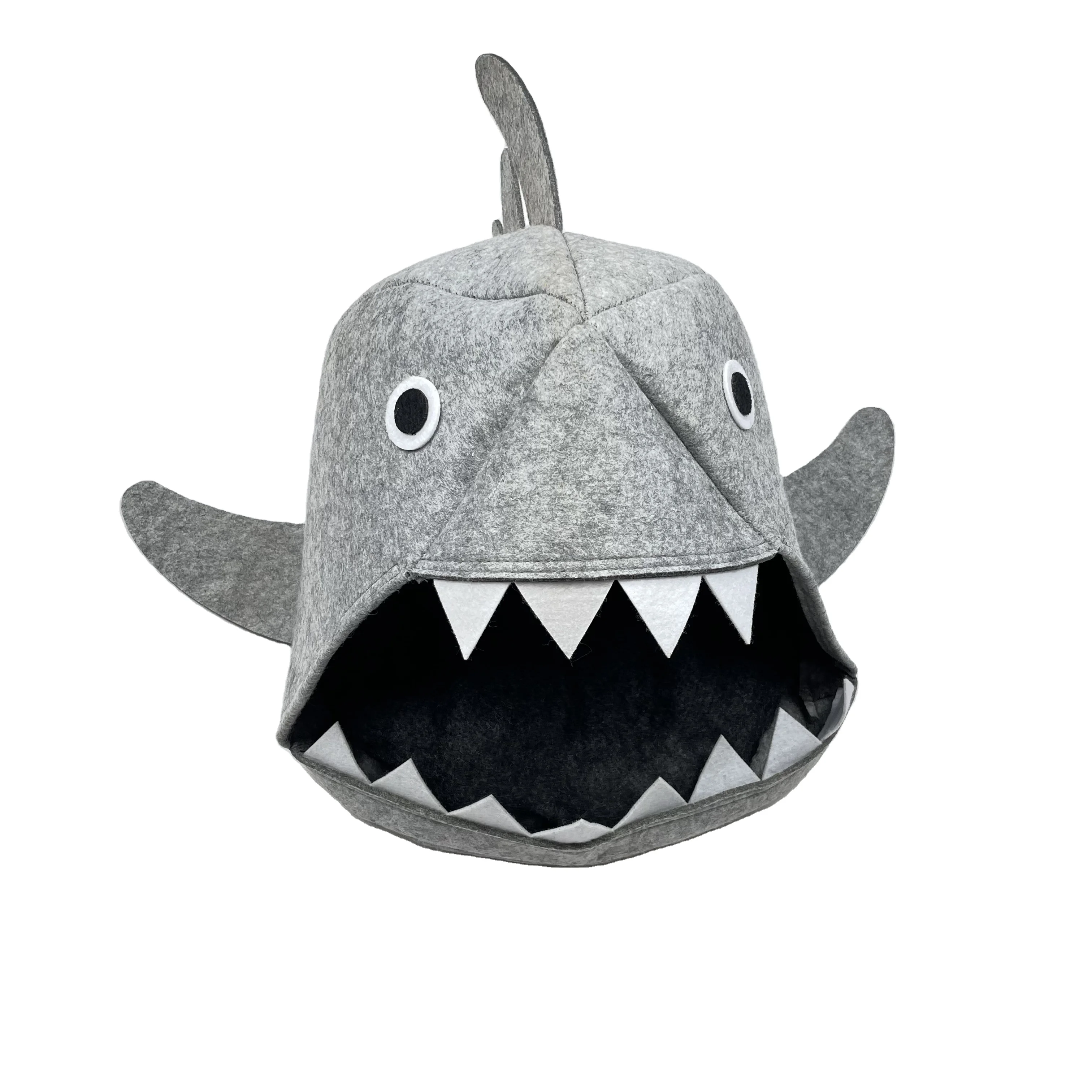 

Factory direct creative warm and comfortable felt shark pet bed, Gray customized colors