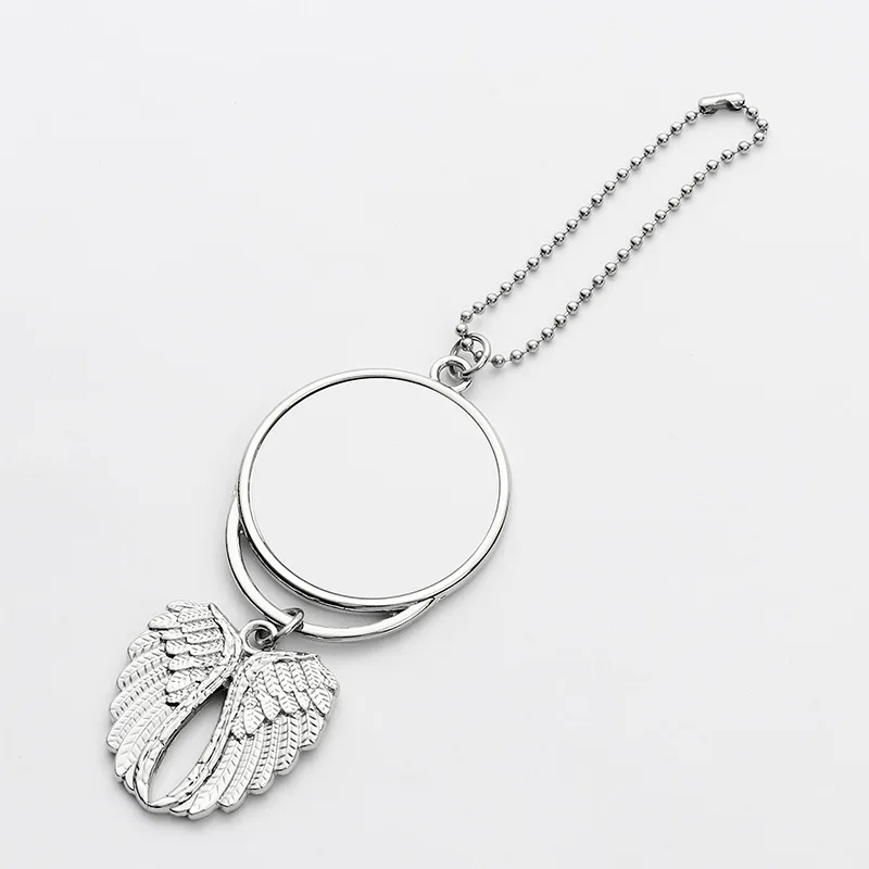 

hot sell angel wings custom pendant sublimation jewelry sublimation jewelry blanks angel wings necklace, Silver,