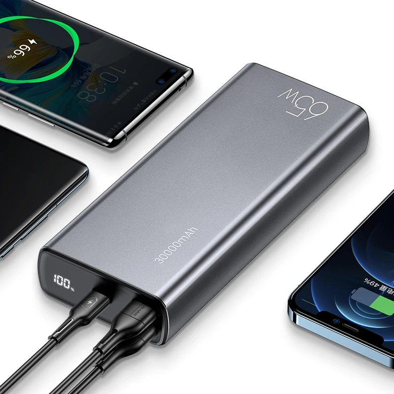 

USAMS Portable Charger Aluminum Alloy Powerbanks 30000mAH Mobile Charger 30000mAH Fast Charging Power Bank