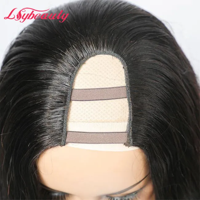 Lsy Beauty Hot Selling Side Part Indian Body Wave U Part Wig With Clips Natural Human Hair Wigs Blended With Natural Hair .jpg
