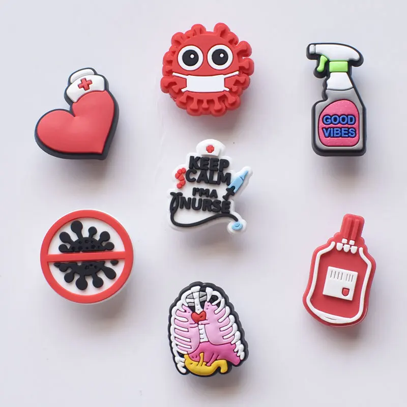 

Custom logo wholesale Medical supplies PVC Factory direct sales croc charms new decor Money Heist shoes buckle croc shoe charms