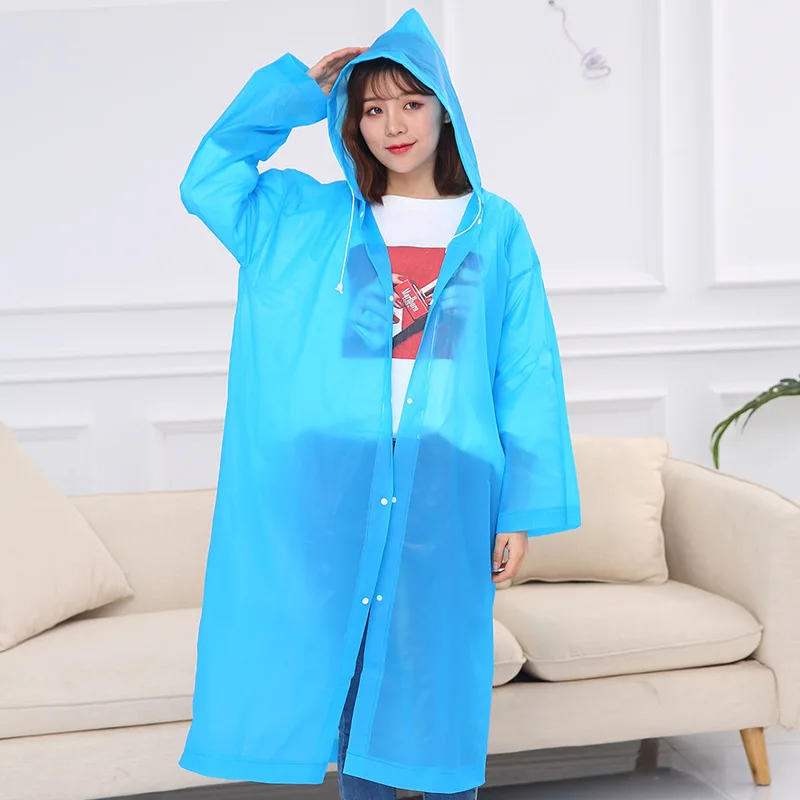 

EVA Reusable Raincoat Emergency Rain Gear Jacket PEVA Adults Rain Poncho with Hood