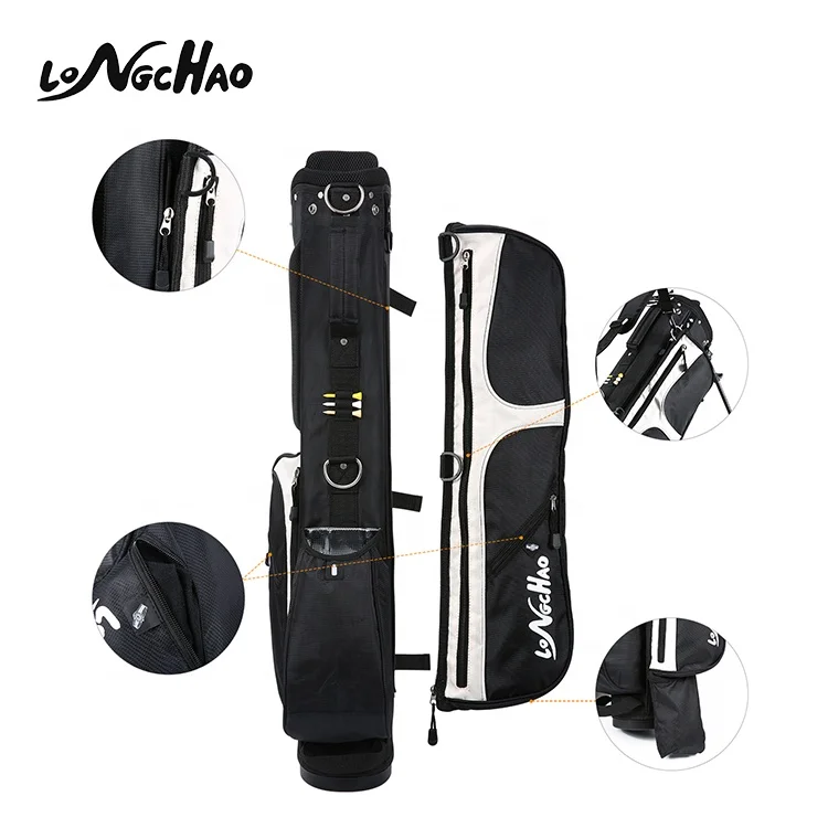 

Hot Sale Split Design Accessories Attachment Oem Brand Golf Stand Bag, Black