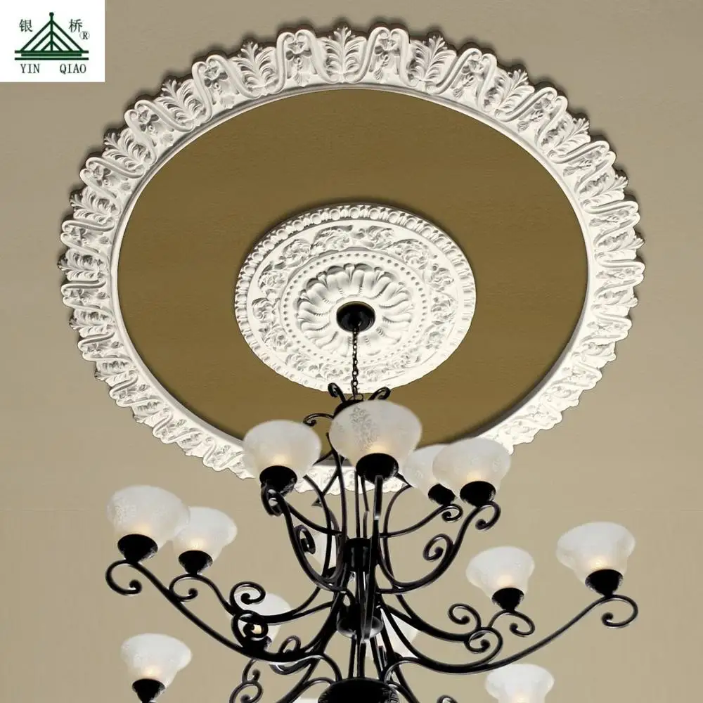 Gypsum Ornaments Carving Flowers Ceiling Medallion Wall