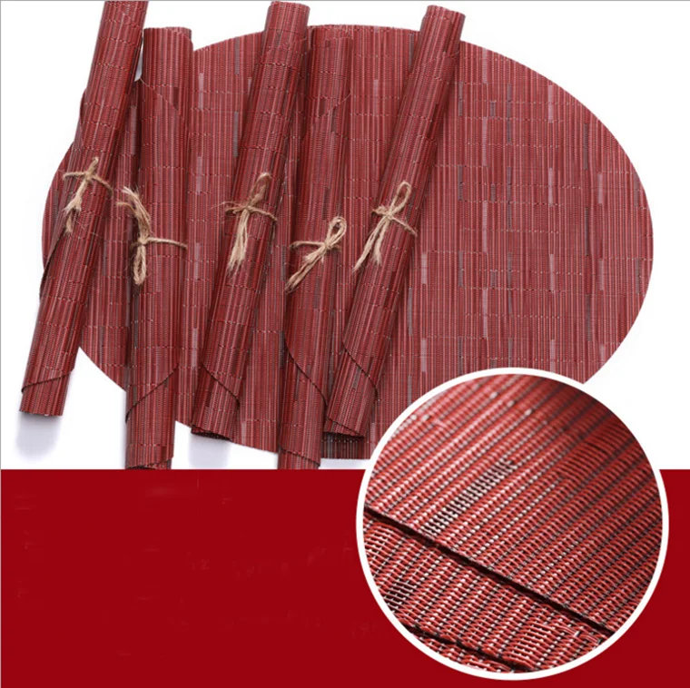 

Wholesale Hot Sale European Type Restaurant Coffee Custom Dining Table pvc woven mesh table plate mat